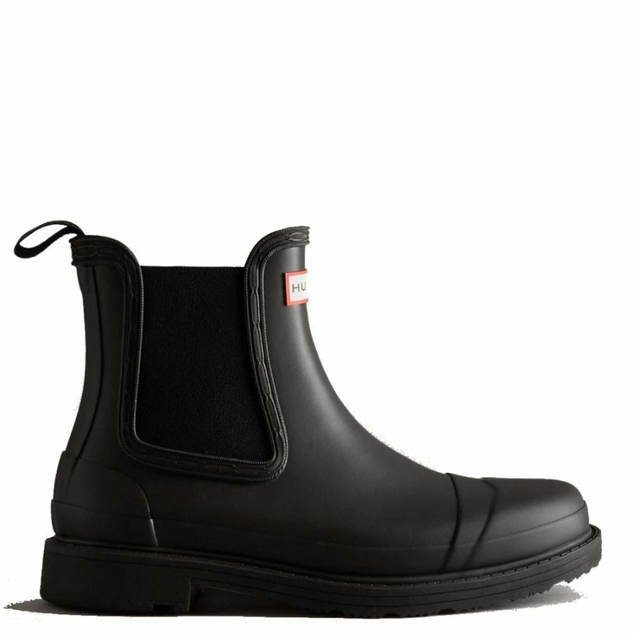 * Hunter Women'S Commando Chelsea Boots In Black Clearance