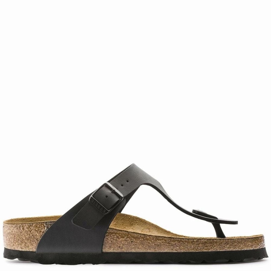 * Birkenstock Gizeh Birko-Flor In Black (Narrow Width) Clearance