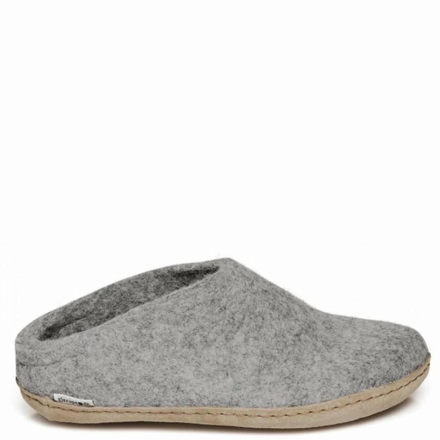 * Glerups Open Heel Leather Sole In Grey Best