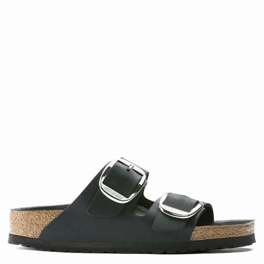 * Birkenstock Women'S Arizona Big Buckle Oiled Leather In Black (Narrow Width) Clearance