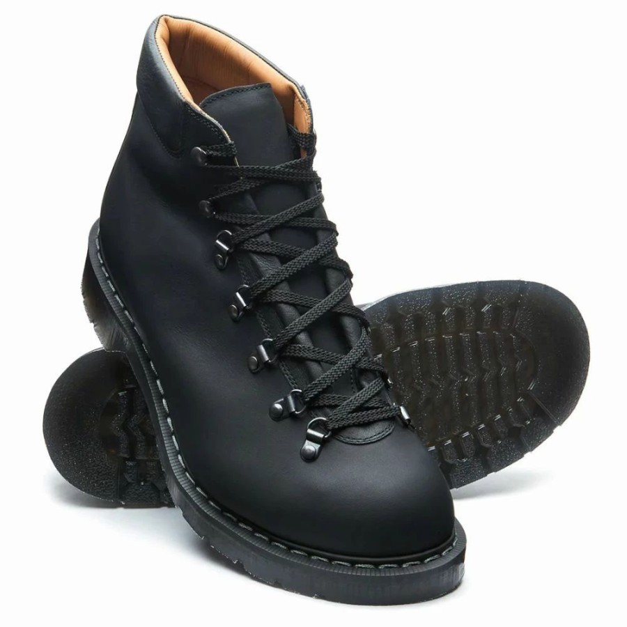 * Solovair Urban Hiker In Black Greasy Clearance