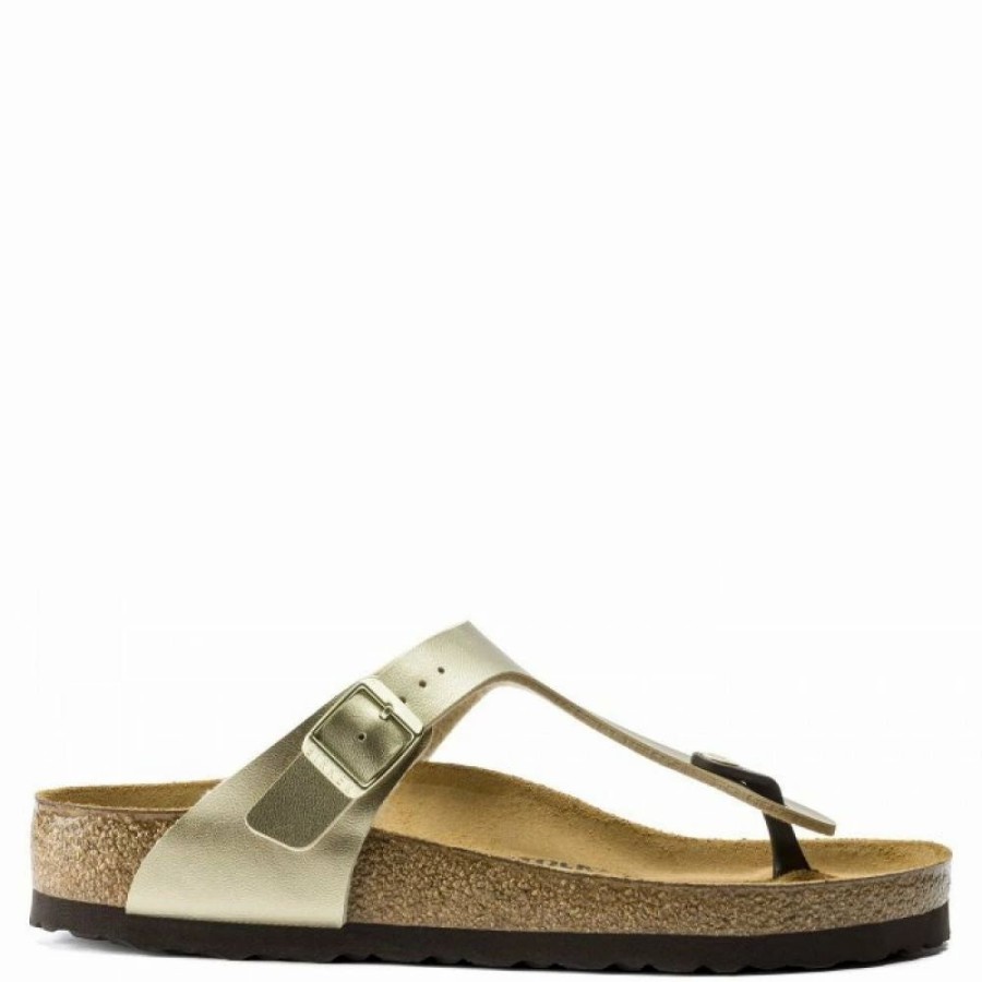 * Birkenstock Women'S Gizeh Birko-Flor In Gold Clearance