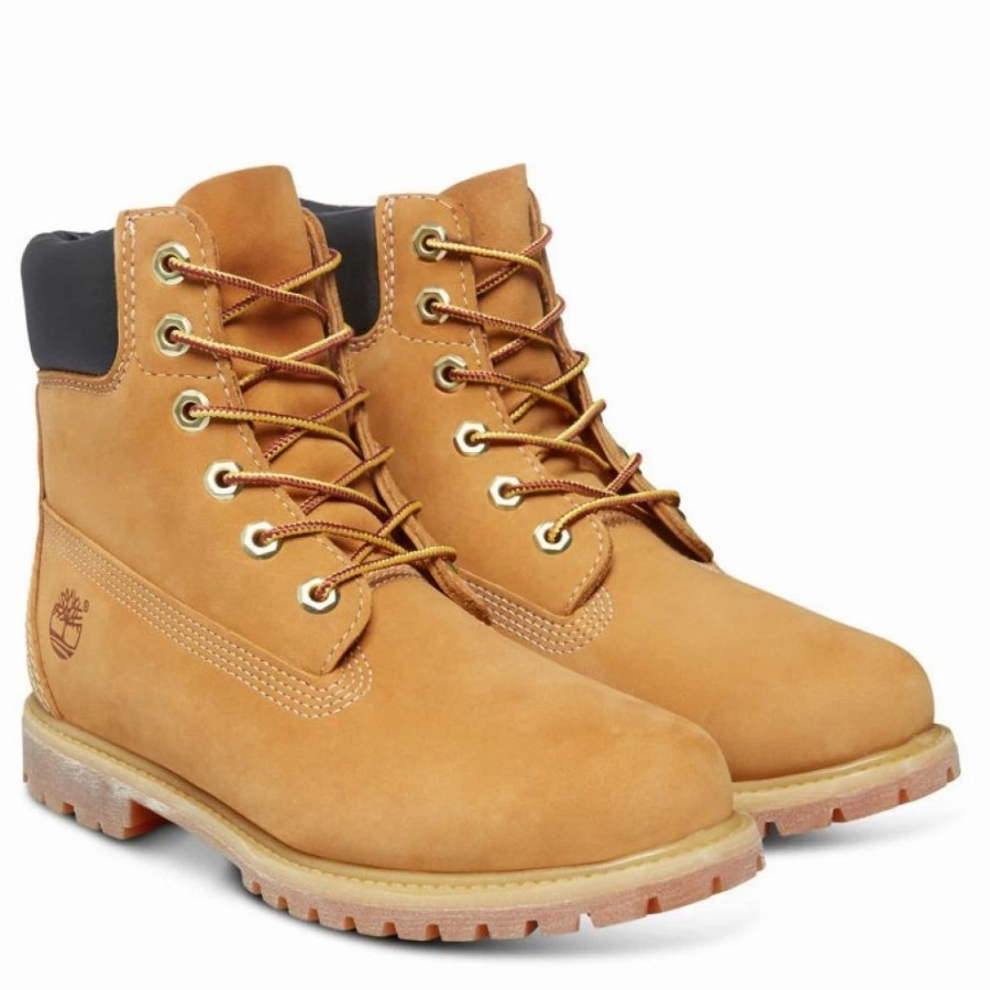 * Timberland Women'S Icon 6 Inch Premium Waterproof Boot In Wheat Nubuck Hot