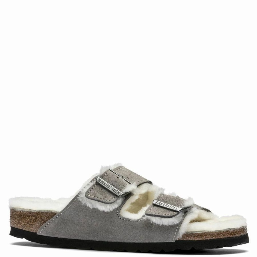 * Birkenstock Women'S Arizona Shearling In Stone Coin Hot