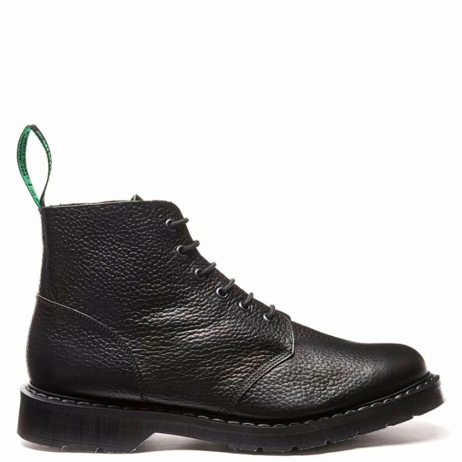 * Solovair 6 Eye Astronaut Boot In Black Grain Clearance