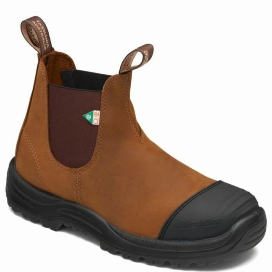 * Blundstone Work & Safety Boot Rubber Toe Cap 169 In Saddle Brown Wholesale