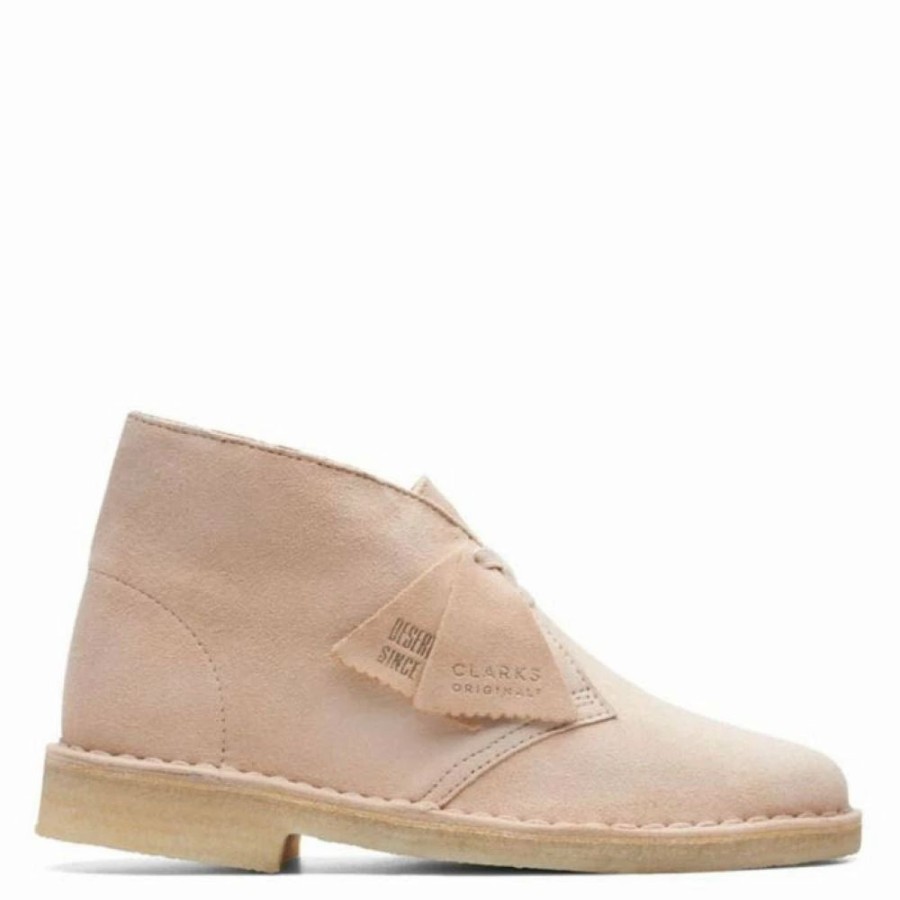 * Clarks Women'S Desert Boot In Beige Suede New