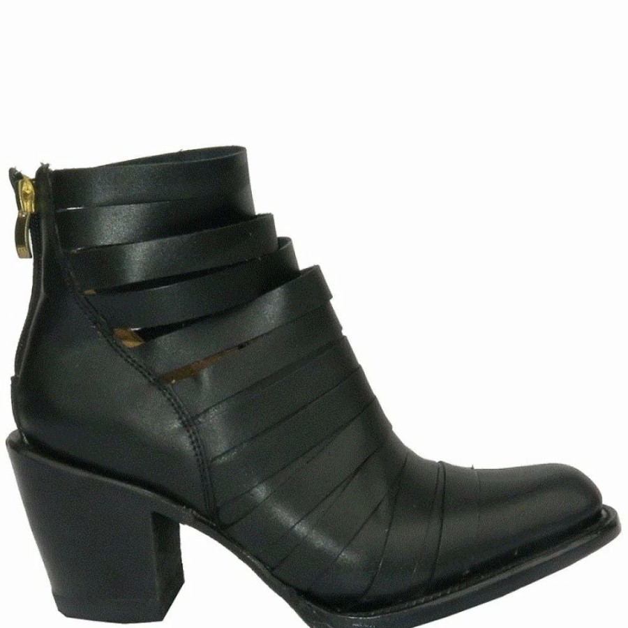 * Getoutside Women'S Lola Strappy Heel Boot In Black Hot