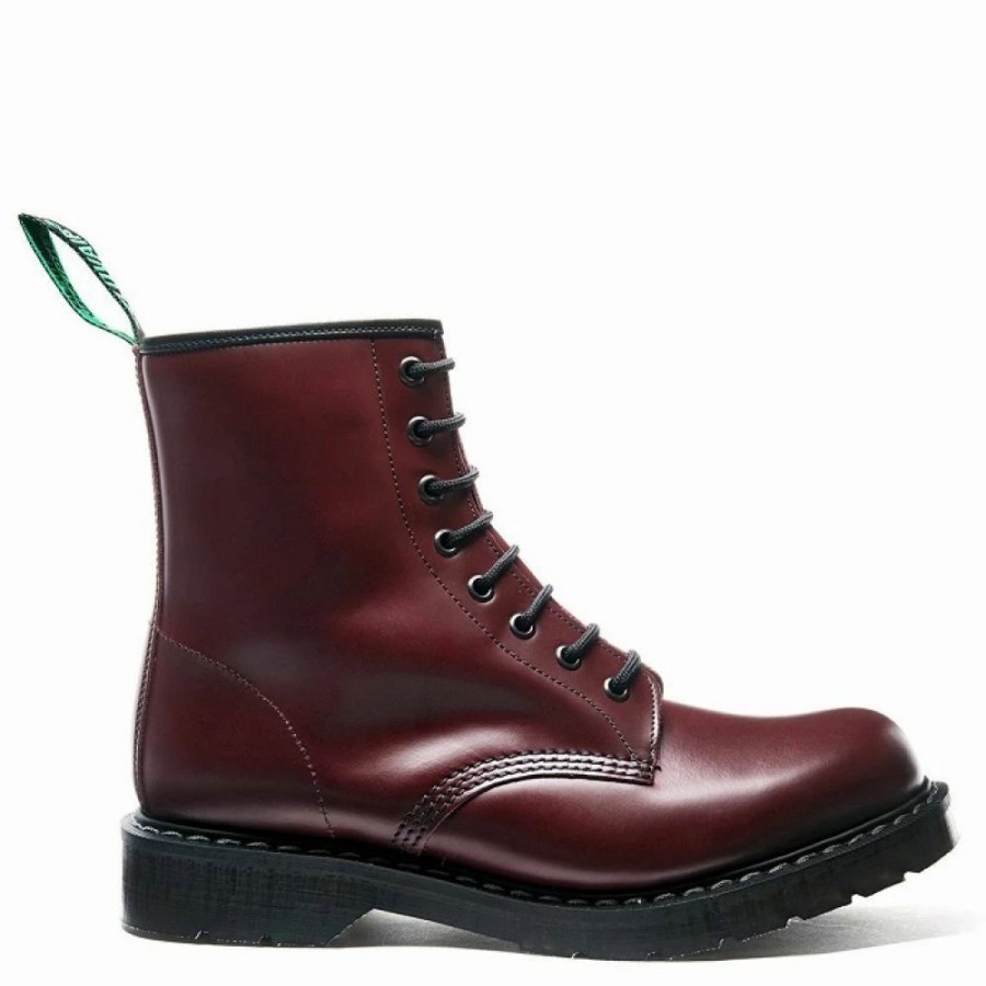 * Solovair 8 Eye Derby Boot In Oxblood Hi-Shine Wholesale