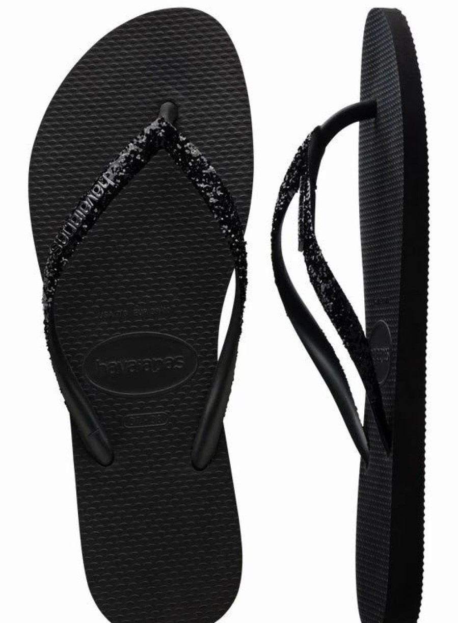 * Havaianas Women'S Slim Glitter Ii In Black Wholesale