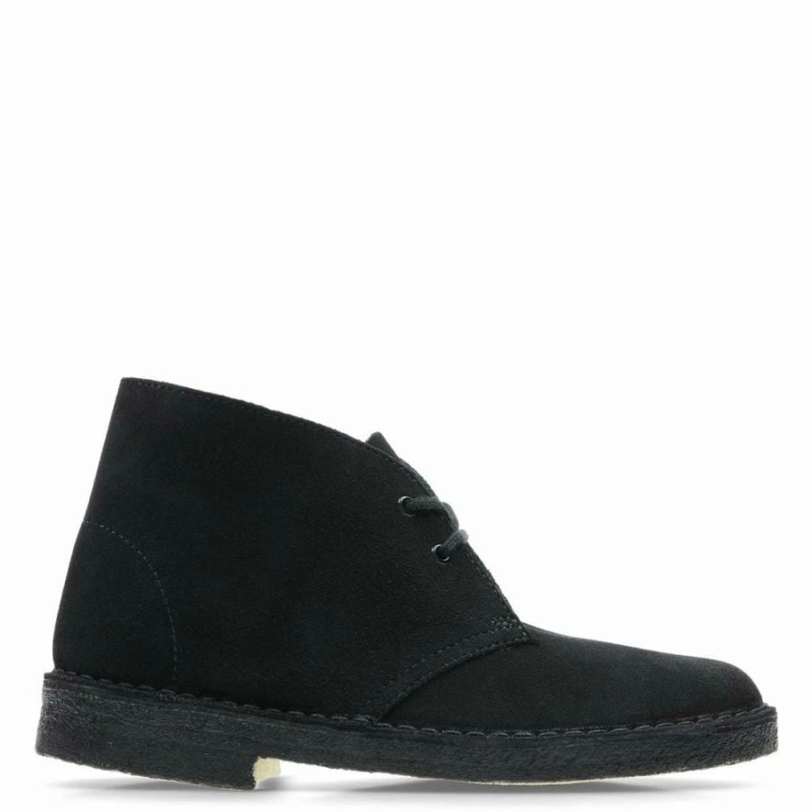 * Clarks Women'S Desert Boot In Black Suede Online