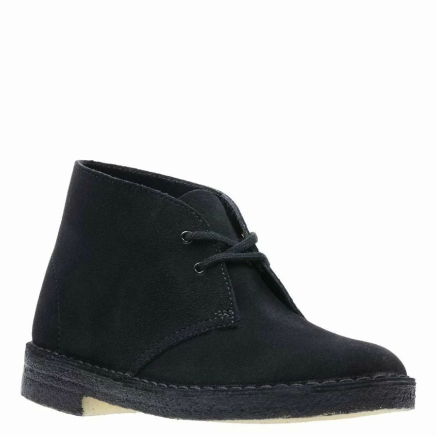 * Clarks Women'S Desert Boot In Black Suede Online