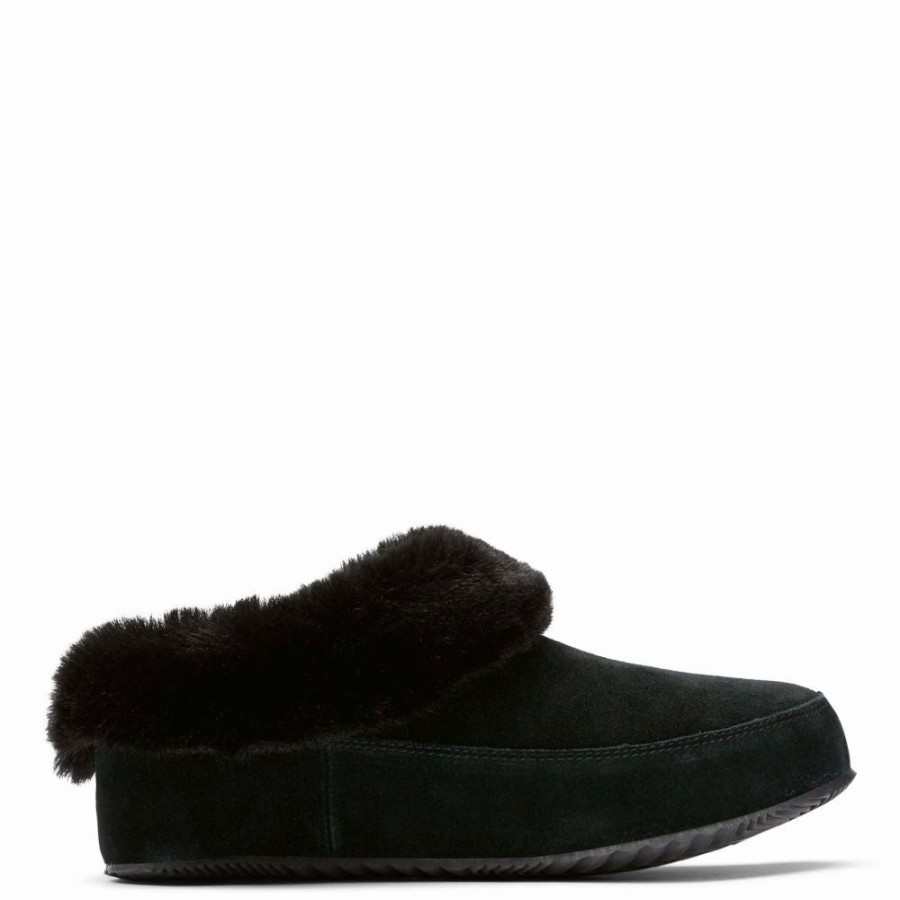 * Sorel Women'S Sorel Go Coffee Run Slipper In Black/Sea Salt Clearance