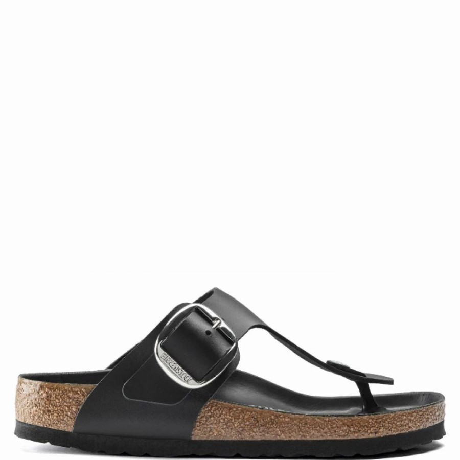 * Birkenstock Women'S Gizeh Big Buckle Leather In Black Best