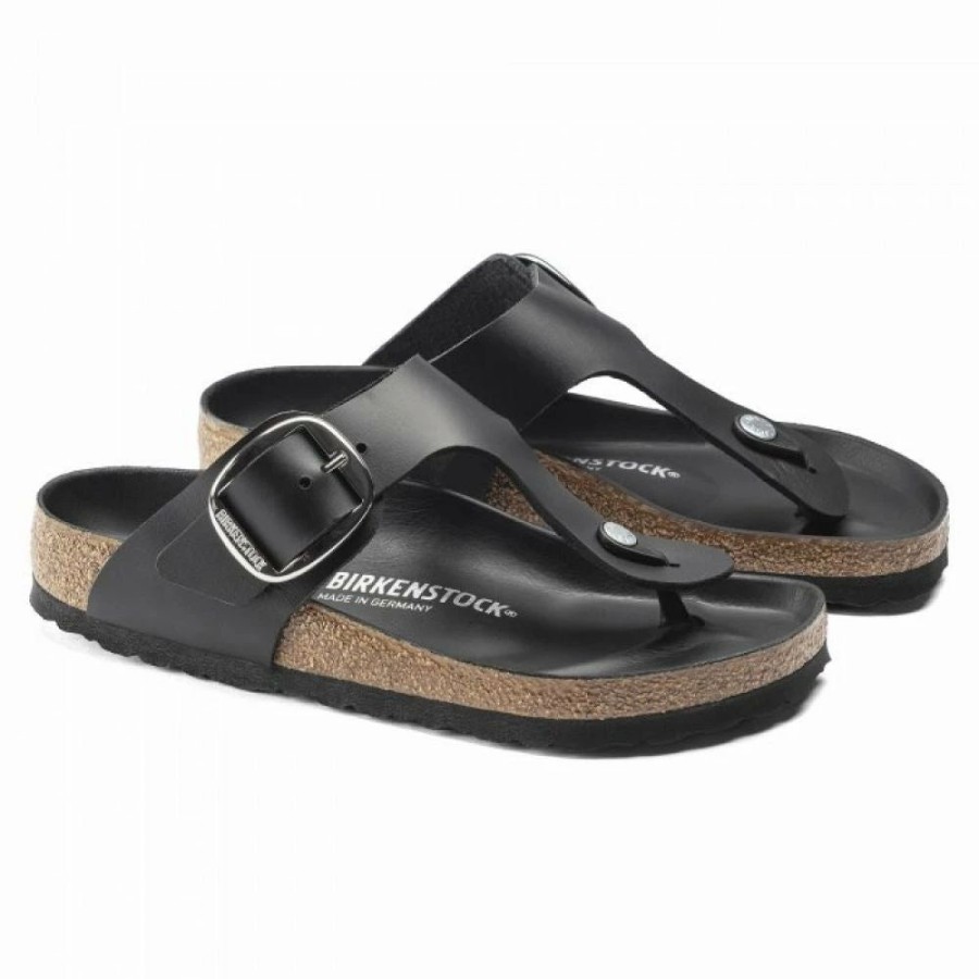 * Birkenstock Women'S Gizeh Big Buckle Leather In Black Best