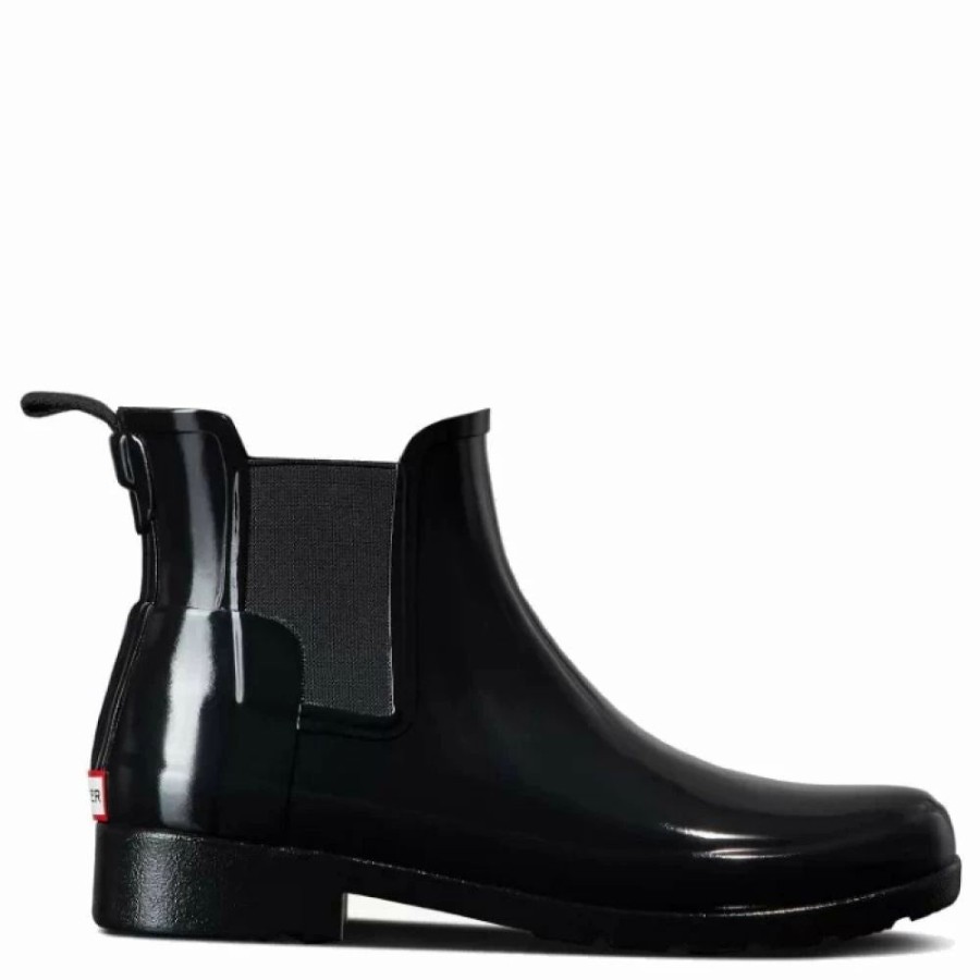 * Hunter Women'S Refined Gloss Slim Fit Chelsea Boots In Black Wholesale