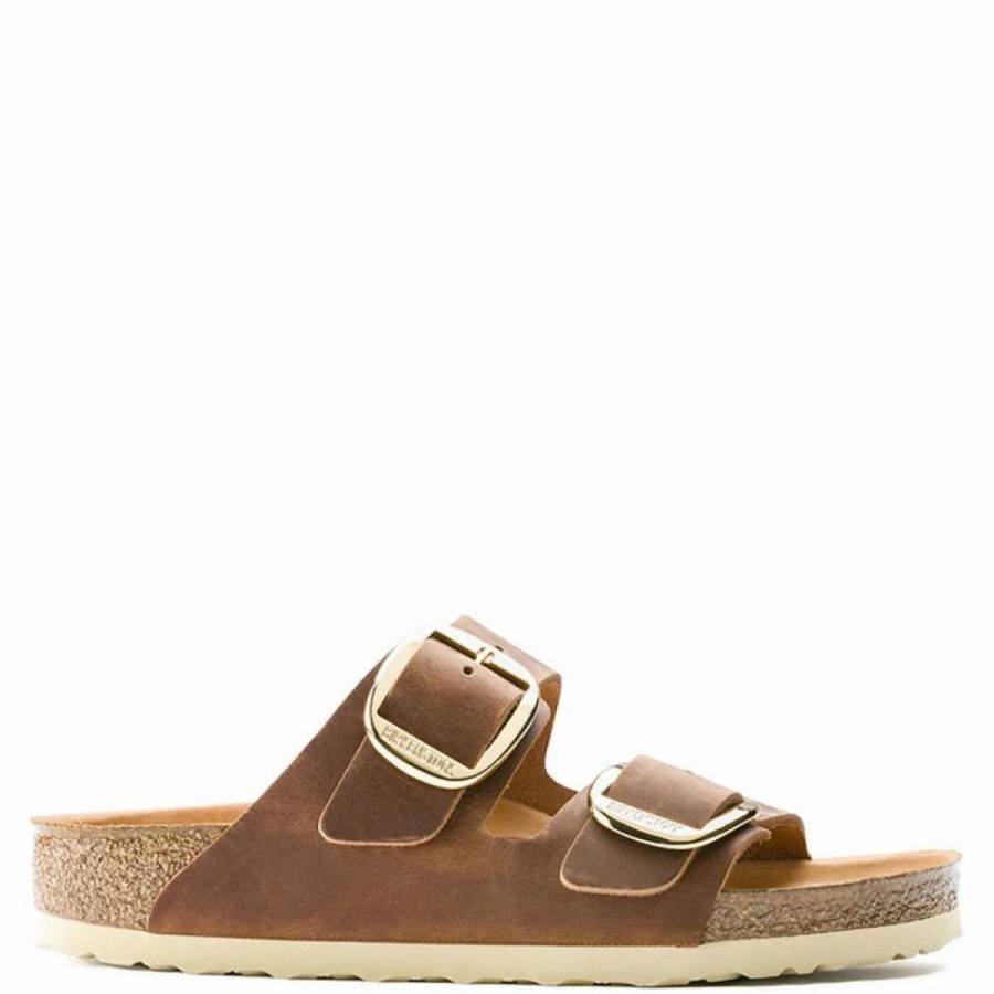 * Birkenstock Women'S Arizona Big Buckle Oiled Leather In Cognac (Narrow Width) Best