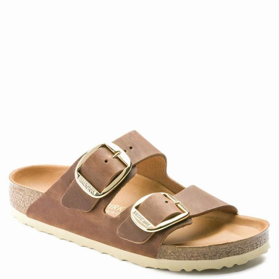 * Birkenstock Women'S Arizona Big Buckle Oiled Leather In Cognac (Narrow Width) Best