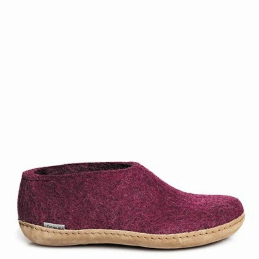 * Glerups Women'S Shoe Leather Sole In Cranberry Best