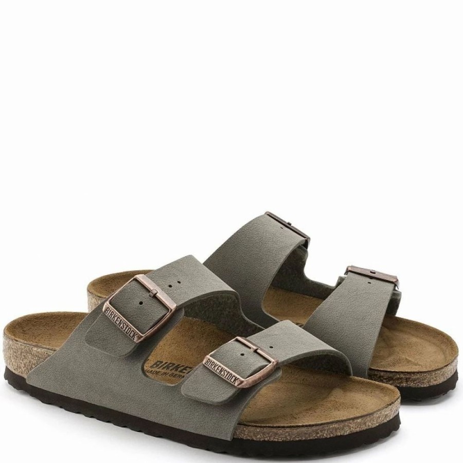 * Birkenstock Arizona Birkibuc In Stone (Narrow Width) Online